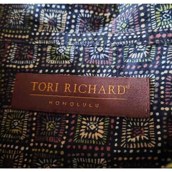 Tori Richard Shirt Men's 2xl Black Button Front Short Sleeve Honolulu Hawaiian - Picture 5 of 7